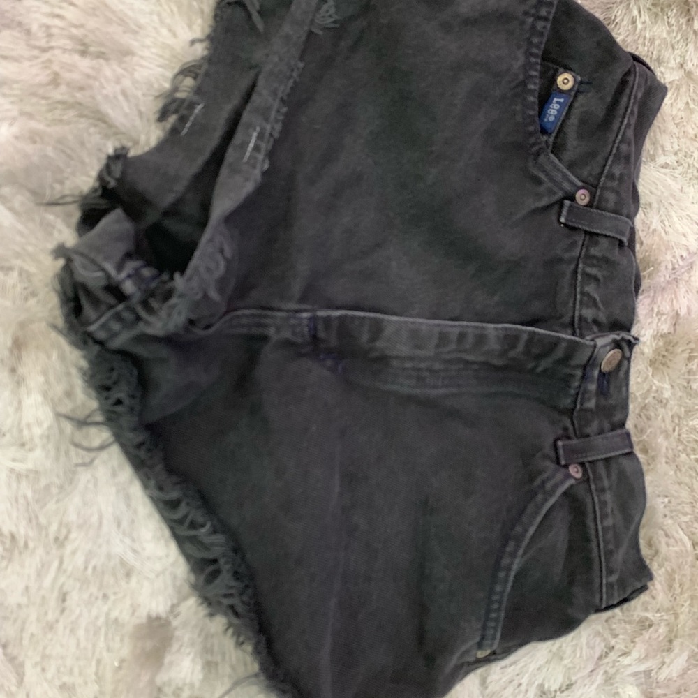 Black jean shorts
